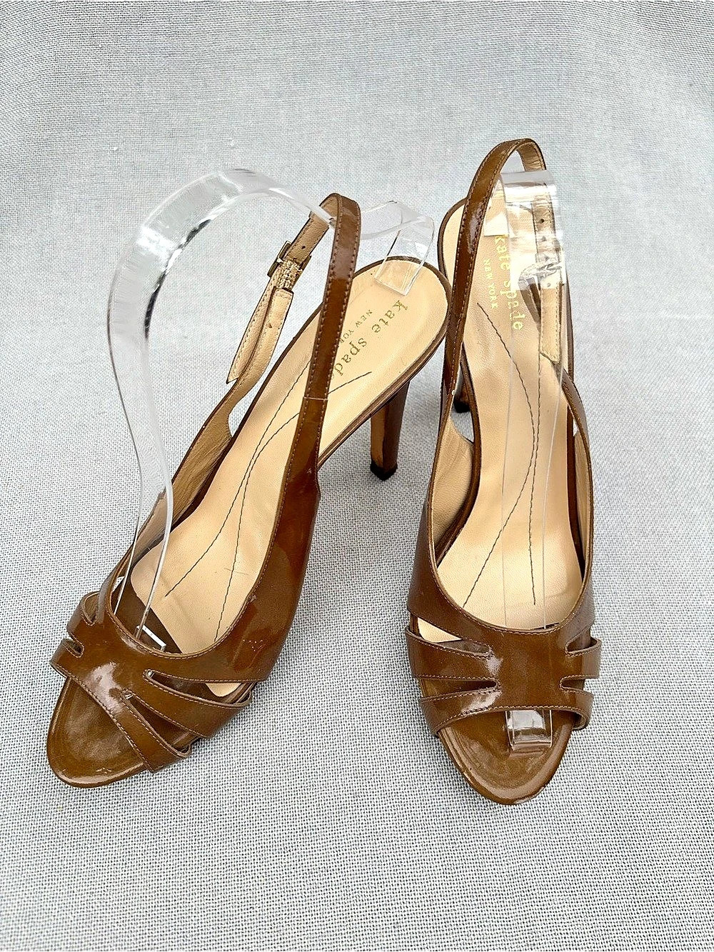 kate spade Brown Patent Slingback Heels US 10